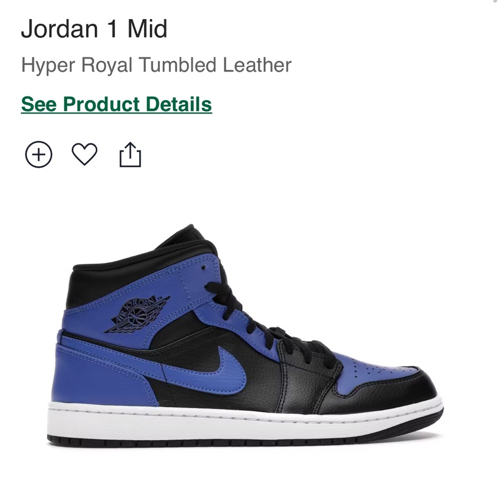 Nike Jordan 1 Mid Sz M 7 W 8.5